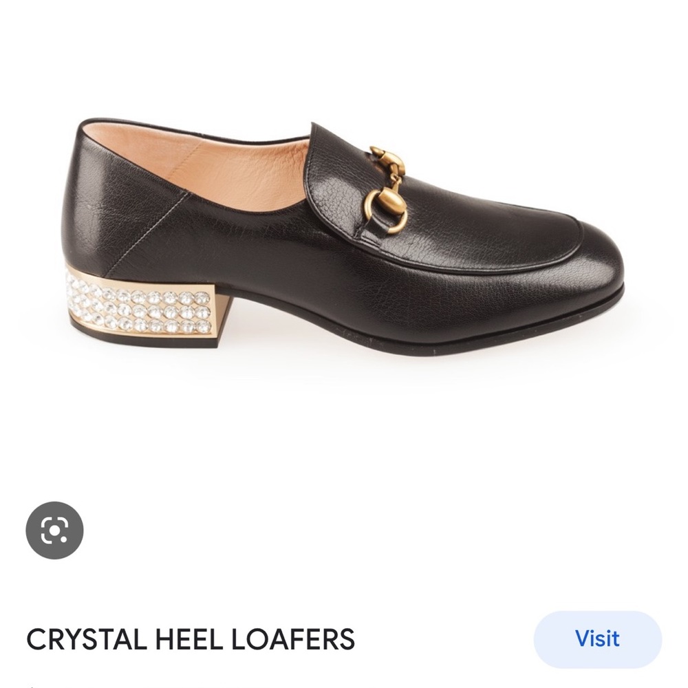 Gorgeous gucci loafer with time stone heel